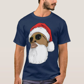 Black hip hop Santa Claus novelty African American T-Shirt