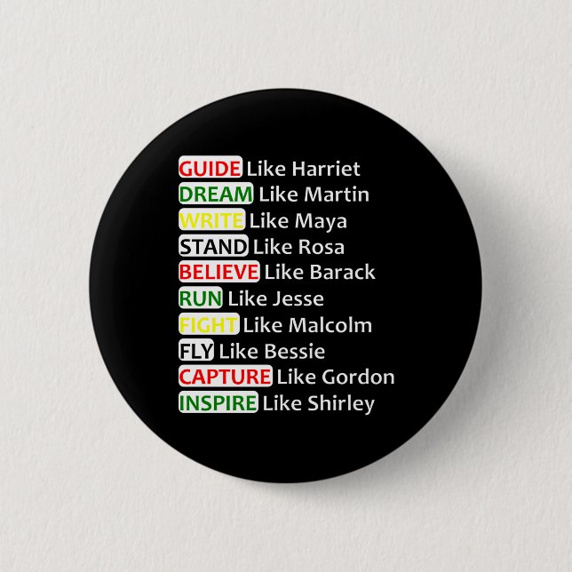 Black History 2 Inch Round Button (Front)