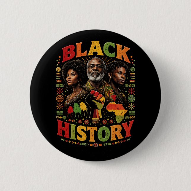 Black History 2 Inch Round Button (Front)