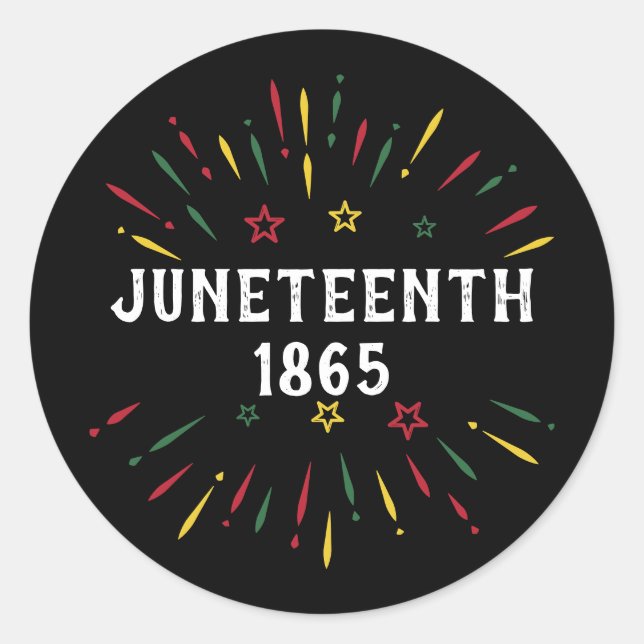 Black History African American Juneteenth 1865 Classic Round Sticker (Front)