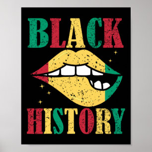 Black History African American Lips  Poster