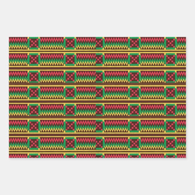 Black History African Ethnic Colours Wrapping Paper Sheet (Front)