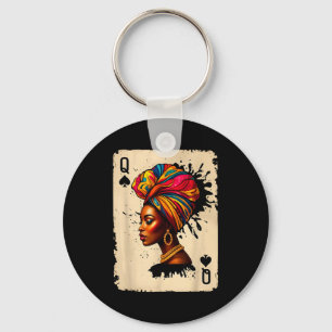 Black History African Melanin Queen Card Proud Gir Keychain