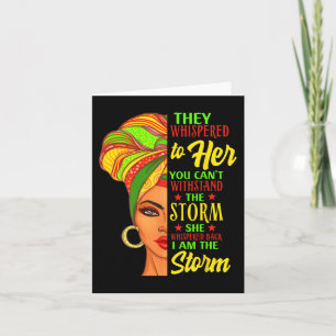 Black History African Woman Afro I Am The Storm  Card
