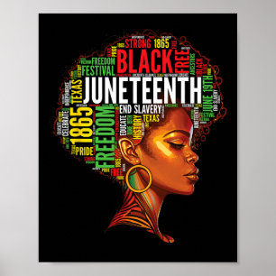 Black History Afro Queen Melanin Word Art Womens J Poster