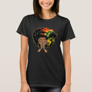 Black History Afro Woman Praying God Melanin Queen T-Shirt
