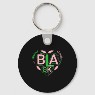 Black history aka inspired heart women girl keychain