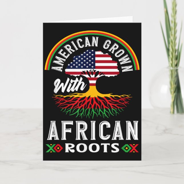 Black History American Grown With African Roots Tr Card (Front)