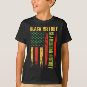 Black History American History Us Flag Bhm African T-Shirt