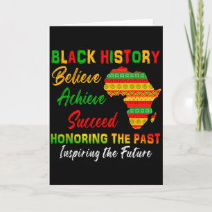 Black History Believe Achieve Succeed African Wome Card