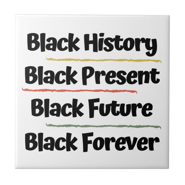 Black History ... Black Forever Decorative Tile (Front)
