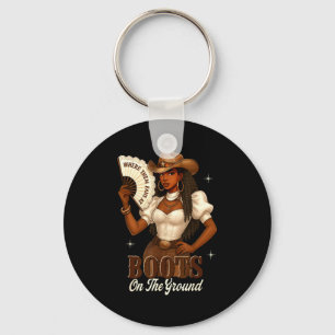 Black History Boots On The Ground Cowgirl Western Keychain