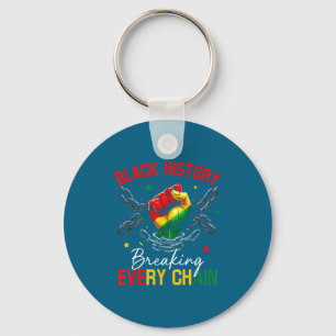 Black history breaking every chain african keychain