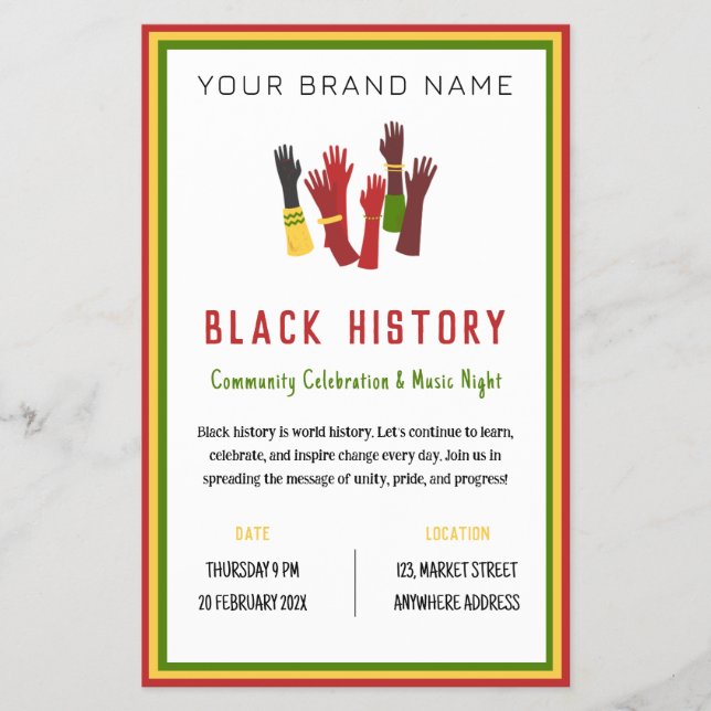 Black History Celebration Event United Business Flyer (Front)