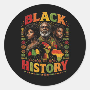 Black History Classic Round Sticker