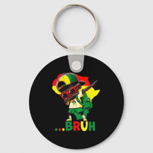 Black History Dab Young Bruh African American Men Keychain