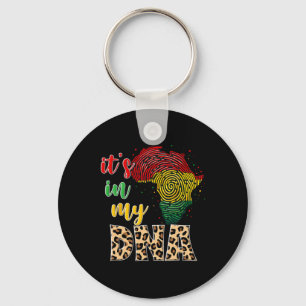 Black History Dna Africa Fingerprint Cheetah Junet Keychain