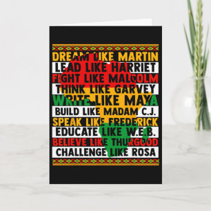 Black History Dream Like Leaders Women Men African Card