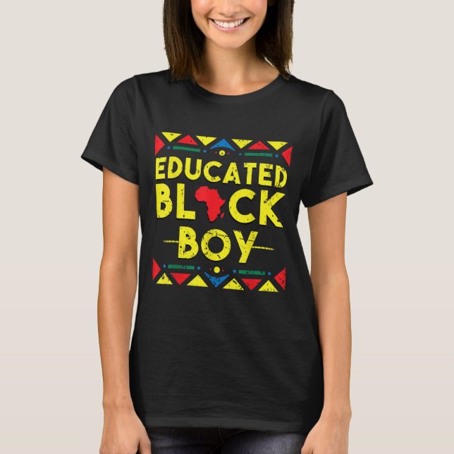 Black History Educated Black Boy African Colours G T-Shirt