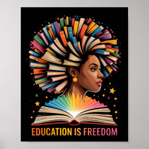 Black History Education Is Freedom Books Black His Poster