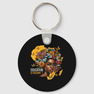 Black History Education Is Freedom Books Teacher W Keychain