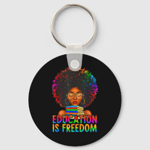 Black History Education Is Freedom Books Teacher W Keychain
