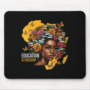 Black History Education Is Freedom Books Teacher W Mouse Pad