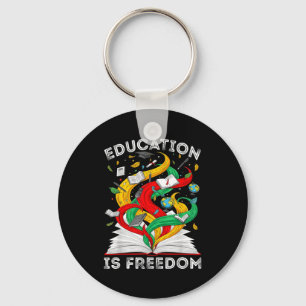 Black history education is freedom teachers women keychain
