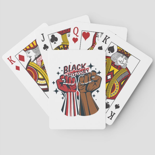 Black History Fists Playing Cards (Back)