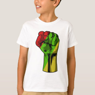 Black History Gifts Fist African Flag Black Pride T-Shirt