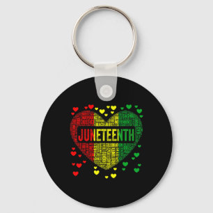 Black History Heart Juneteenth Melanin African Ame Keychain