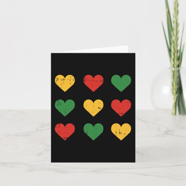 Black History Heart Juneteenth Melanin Pride Afric Card (Front)