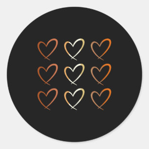 Black History Heart Skin Tones Black Pride Melanin Classic Round Sticker
