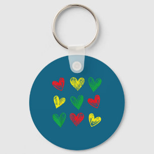Black history hearts african american girls kids keychain