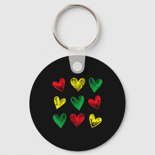 Black history hearts african american girls kids keychain