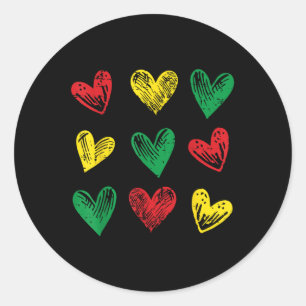 Black History Hearts African American Girls Kids Y Classic Round Sticker