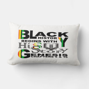 Black History - HisStory - BlkBg Lumbar Pillow