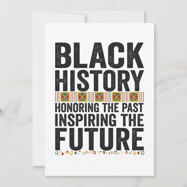 Black History Honorin the Past Inspiring the Futur Thank You Card (Front)