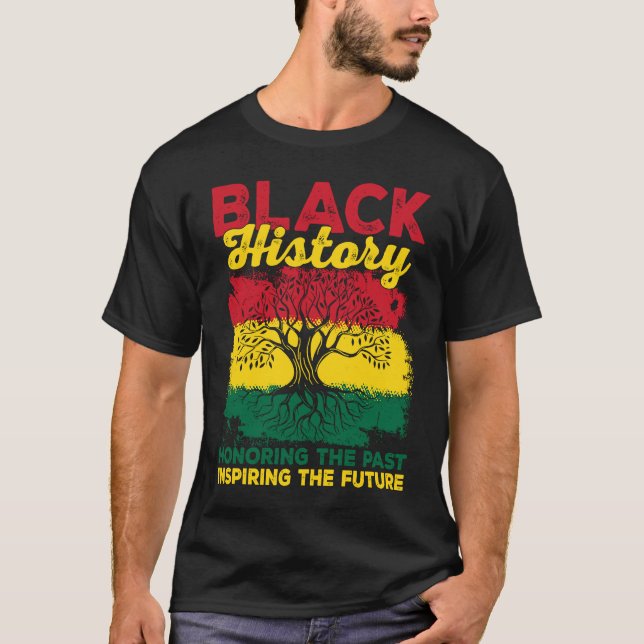 Black History Honoring Past Inspiring Future Melan T-Shirt (Front)
