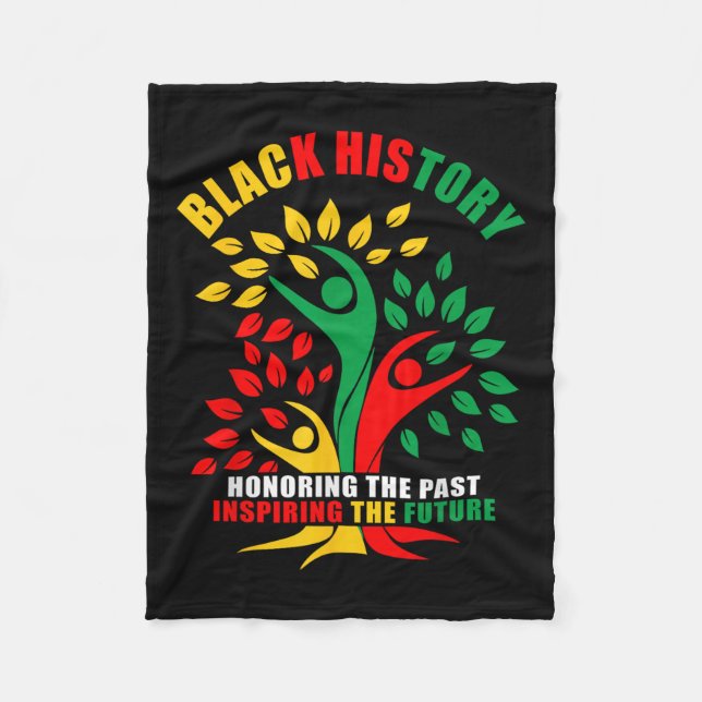 Black History Honouring Past Inspiring Future Afri Fleece Blanket (Front)