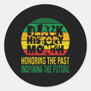 Black History Honouring Past Inspiring Future Men Classic Round Sticker