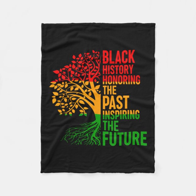 Black History Honouring Past Inspiring Future Men  Fleece Blanket (Front)