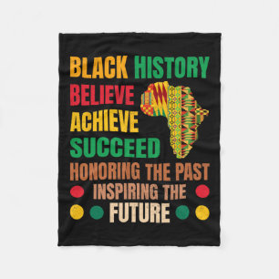 Black History Honouring Past Inspiring Future Men Fleece Blanket