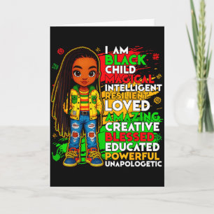 Black History I Am Black Child African American Ki Card
