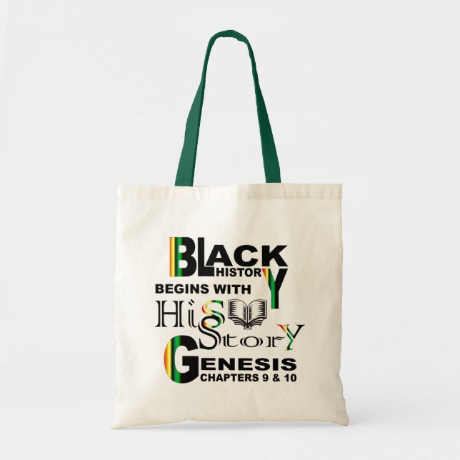 Black History I Budget Tote I  GrnStrap Bag (Front)