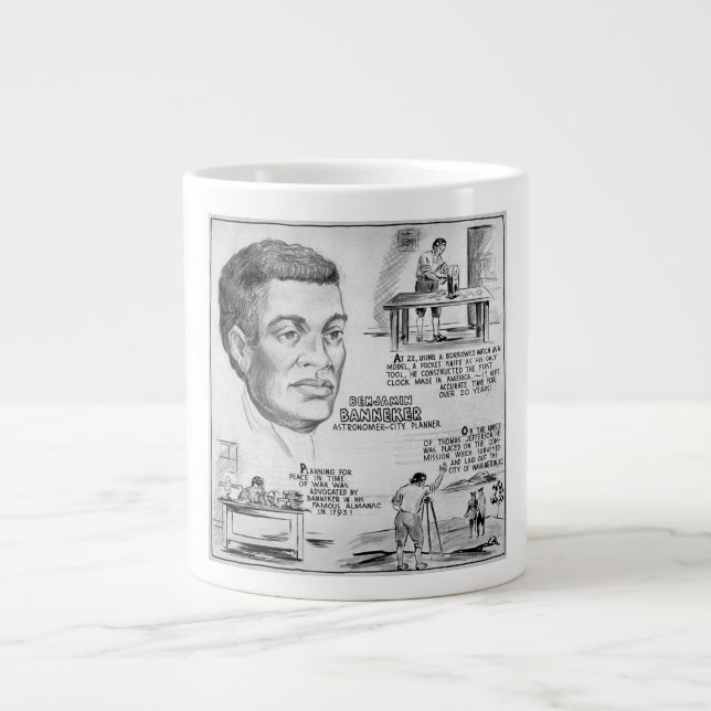 Black History Icon: Benjamin Banneker, Scientist Large Coffee Mug (Front)