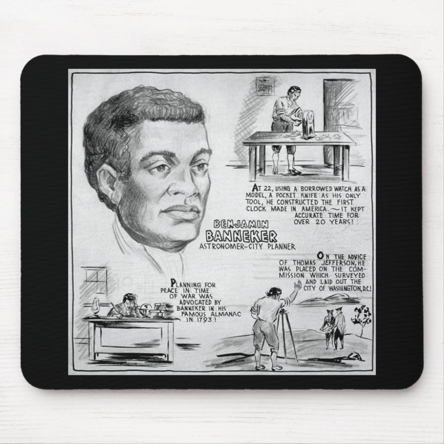 Black History Icon: Benjamin Banneker, Scientist Mouse Pad (Front)