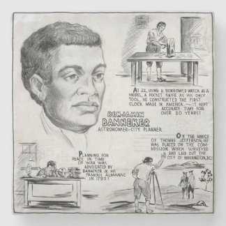 Black History Icon: Benjamin Banneker, Scientist Stone Coaster