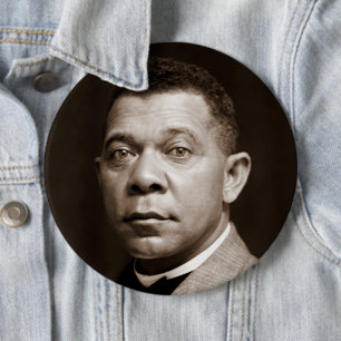 Black History Icon: Booker T Washington, Portrait 6 Inch Round Button