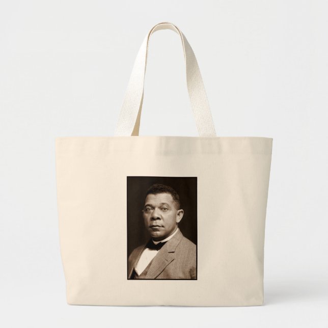 Black History Icon: Booker T Washington, Portrait Large Tote Bag (Front)